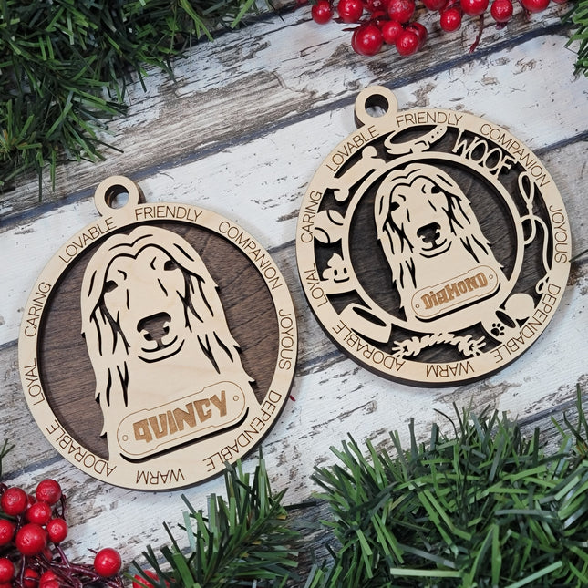 Afghan Hound Personalized Dog Ornament