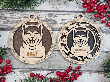 Akita Inu Personalized Dog Ornament