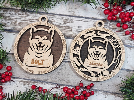 Akita Inu Personalized Dog Ornament
