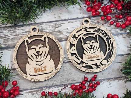 Akita Inu Personalized Dog Ornament