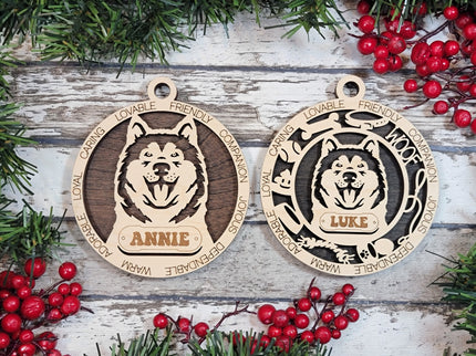 Alaskan Malamute Personalized Dog Ornament
