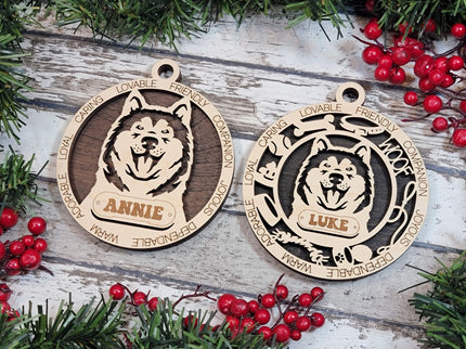 Alaskan Malamute Personalized Dog Ornament