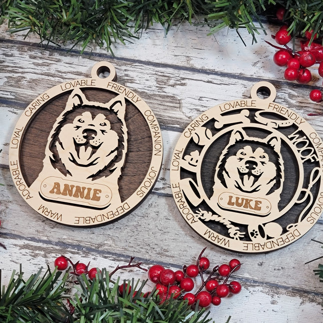 Alaskan Malamute Personalized Dog Ornament