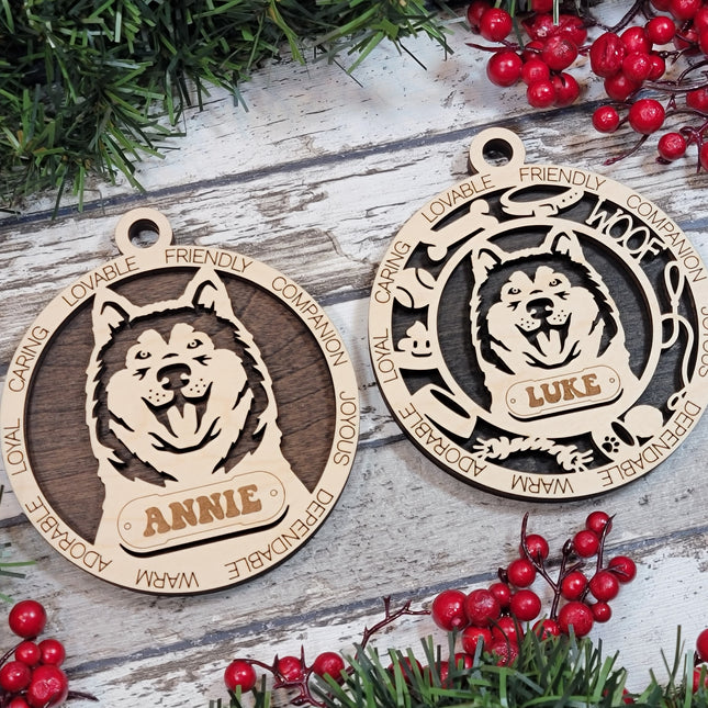 Alaskan Malamute Personalized Dog Ornament