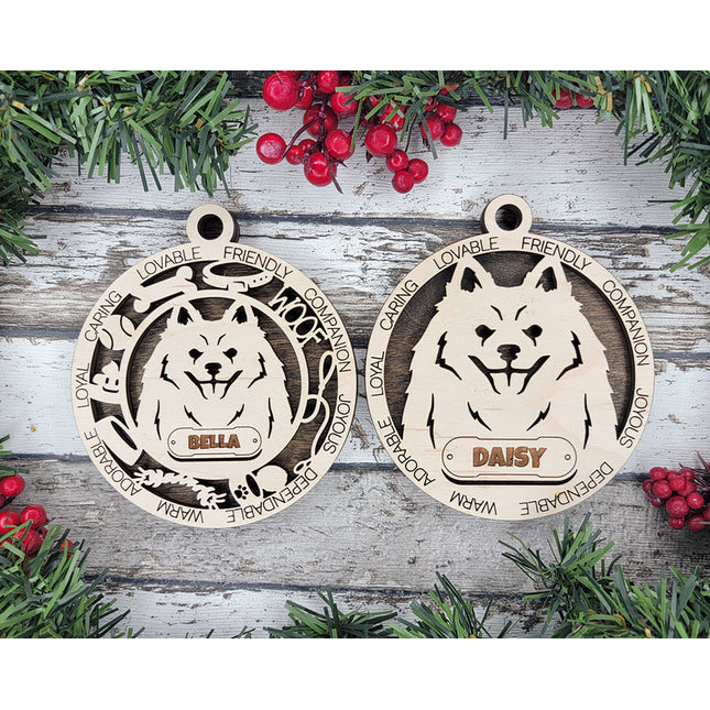 American Eskimo (Eskie) Personalized Dog Ornament