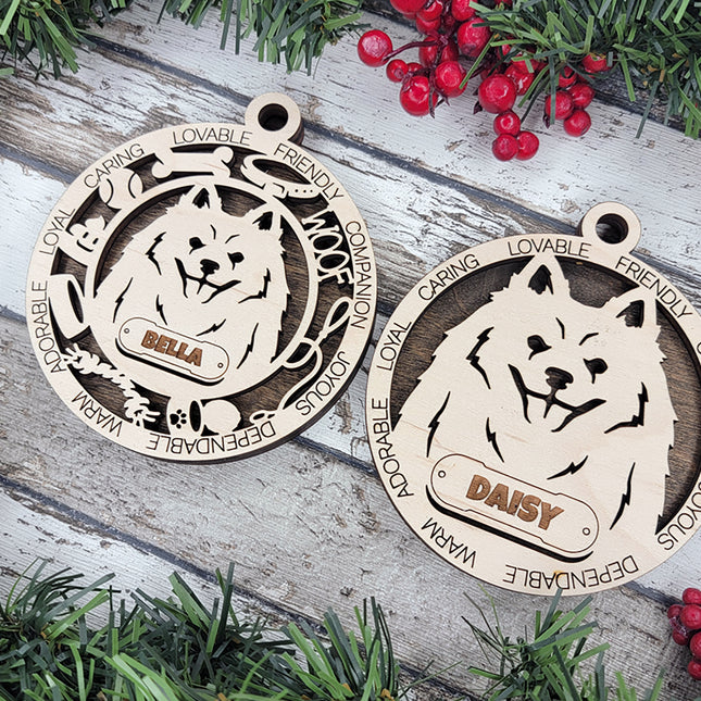 American Eskimo (Eskie) Personalized Dog Ornament