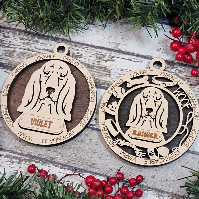 Basset Hound Personalized Dog Ornament