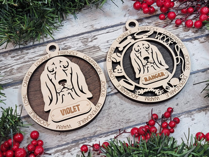 Basset Hound Personalized Dog Ornament