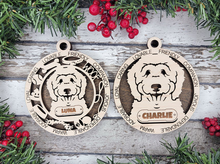 Bernedoodle Personalized Dog Ornament
