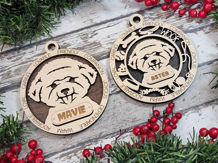 Bichon Frise Personalized Dog Ornament