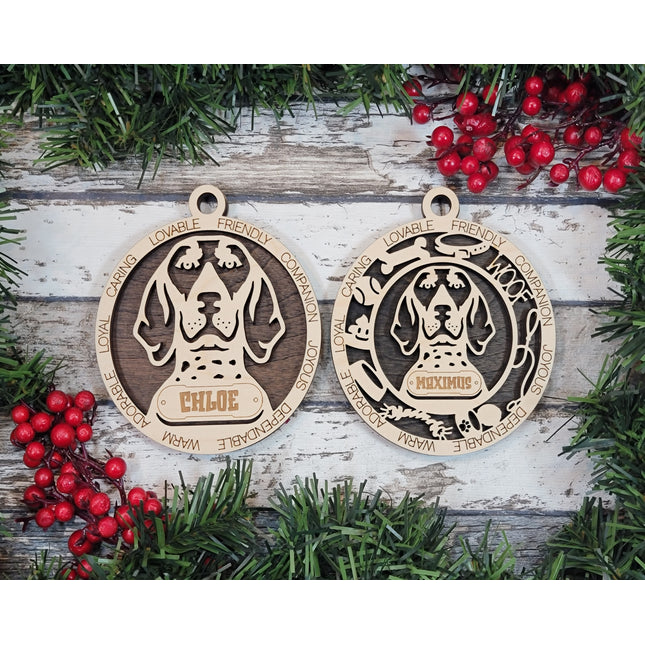 Bluetick Coonhound Personalized Dog Ornament