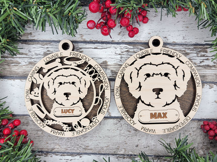 Bordoodle Personalized Dog Ornament