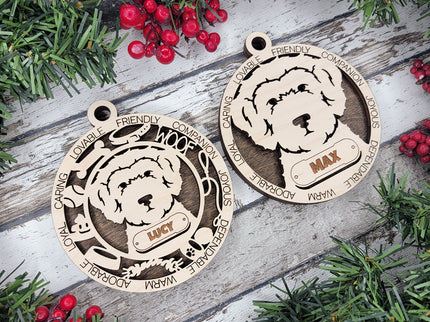 Bordoodle Personalized Dog Ornament