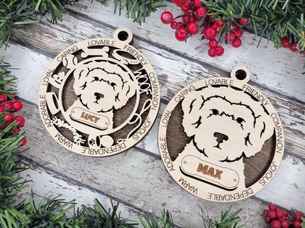 Bordoodle Personalized Dog Ornament