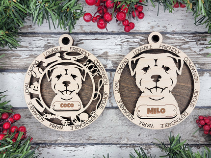 Border Terrier Personalized Dog Ornament