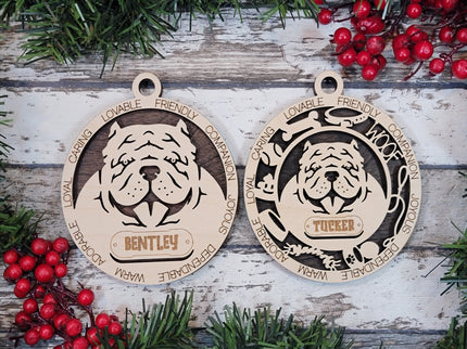 Brahma Bully Personalized Dog Ornament
