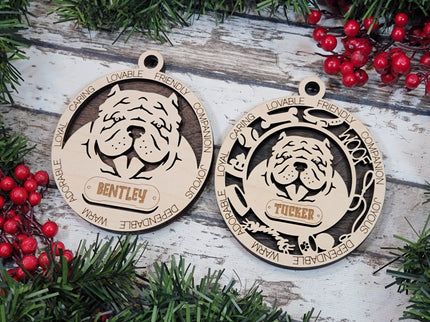 Brahma Bully Personalized Dog Ornament