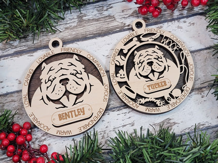 Brahma Bully Personalized Dog Ornament