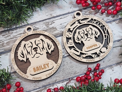 Brittany Personalized Dog Ornament