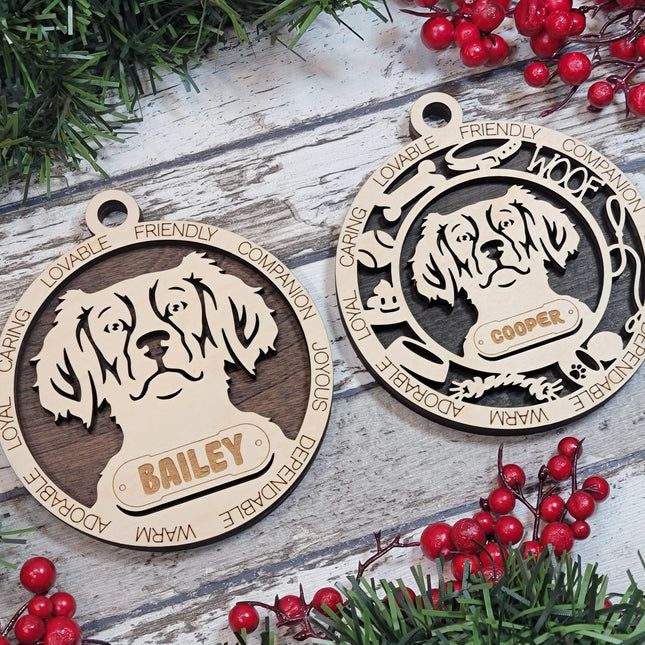 Brittany Personalized Dog Ornament
