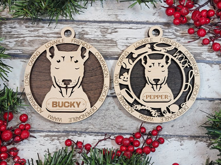 Bull Terrier Personalized Dog Ornament