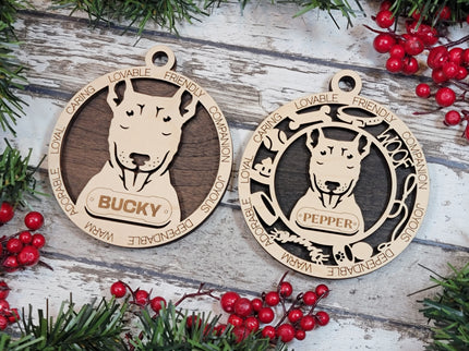 Bull Terrier Personalized Dog Ornament