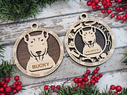 Bull Terrier Personalized Dog Ornament
