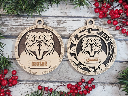 Bulldog Personalized Dog Ornament