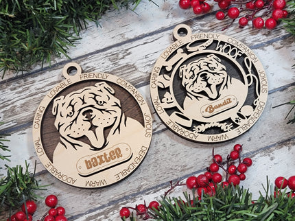 Bulldog Personalized Dog Ornament