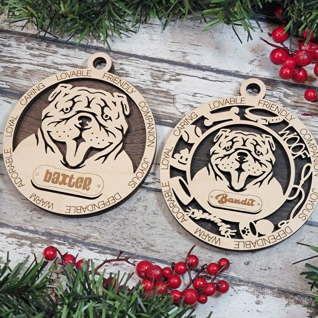 Bulldog Personalized Dog Ornament