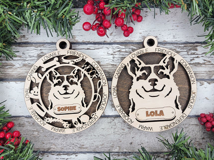 Cardigan Welsh Corgi Personalized Dog Ornament