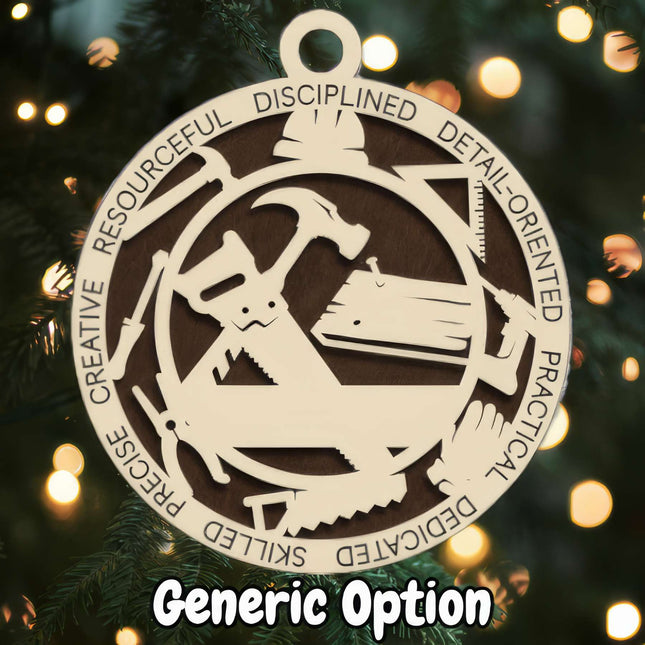 Carpenter Personalized Occupation Ornament
