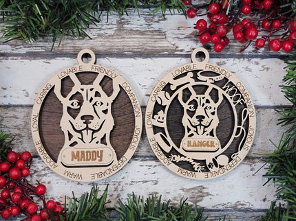 Cattle Dog Personalized Dog Ornament
