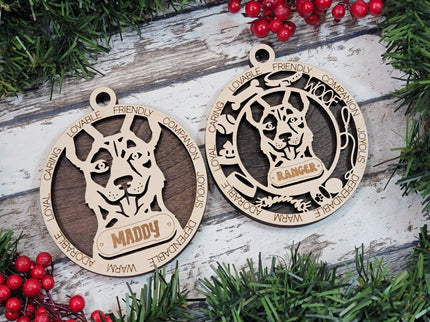 Cattle Dog Personalized Dog Ornament