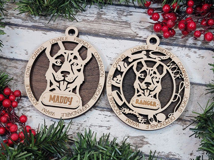 Cattle Dog Personalized Dog Ornament