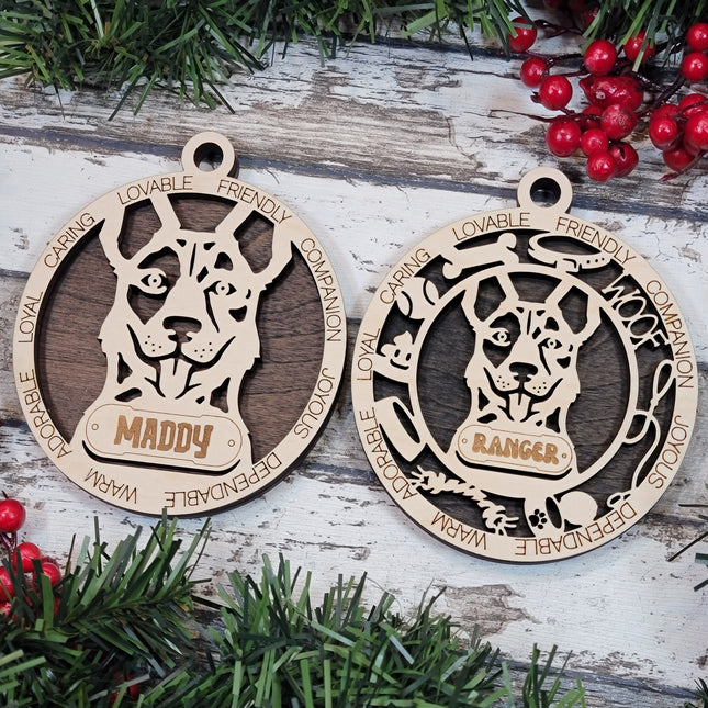 Cattle Dog Personalized Dog Ornament