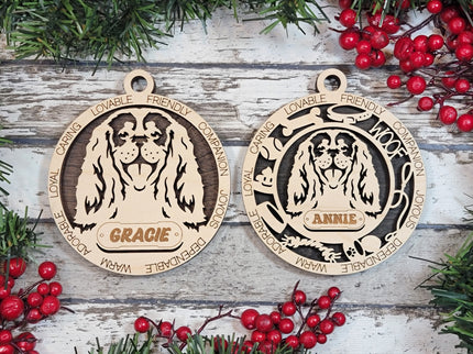 Cavalier King Charles Spaniel Personalized Dog Ornament