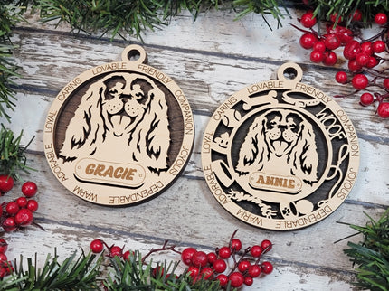 Cavalier King Charles Spaniel Personalized Dog Ornament