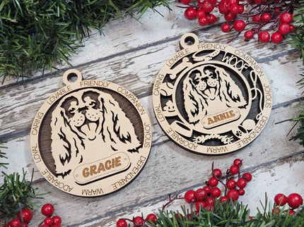 Cavalier King Charles Spaniel Personalized Dog Ornament