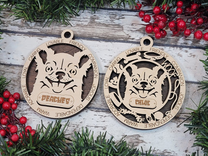 Chihuahua (Long Hair) Personalized Dog Ornament