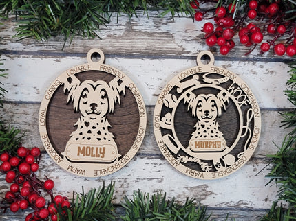 Chinese Crested Personalized Dog Ornament