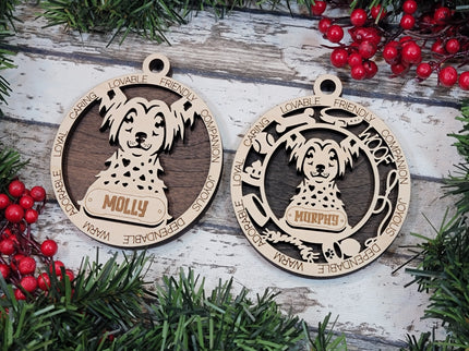 Chinese Crested Personalized Dog Ornament
