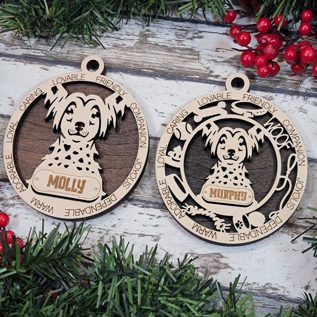 Chinese Crested Personalized Dog Ornament