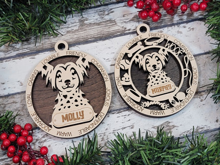Chinese Crested Personalized Dog Ornament