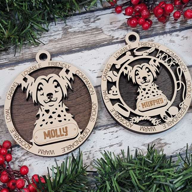 Chinese Crested Personalized Dog Ornament
