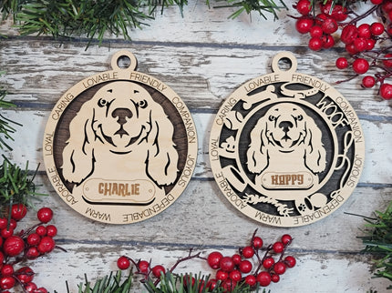 Cocker Spaniel Personalized Dog Ornament