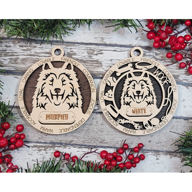 Collie Personalized Dog Ornament