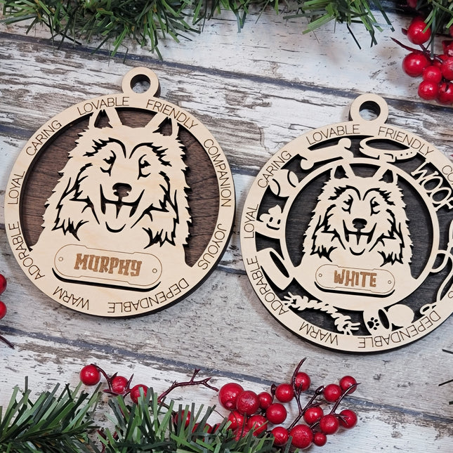 Collie Personalized Dog Ornament