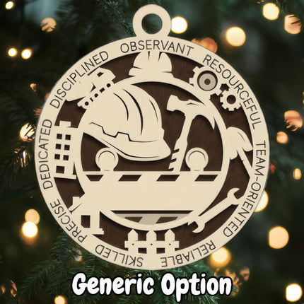 Construction Personalized Occupation Ornament
