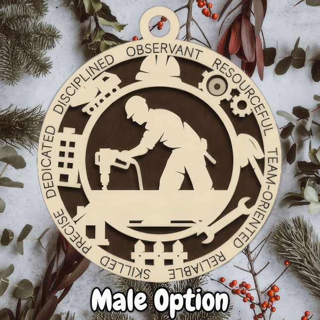 Construction Personalized Occupation Ornament